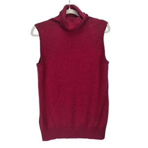 Sutton Cashmere Sleeveless Turtleneck Womens Sweater Vest Large Old Money‎ Soft